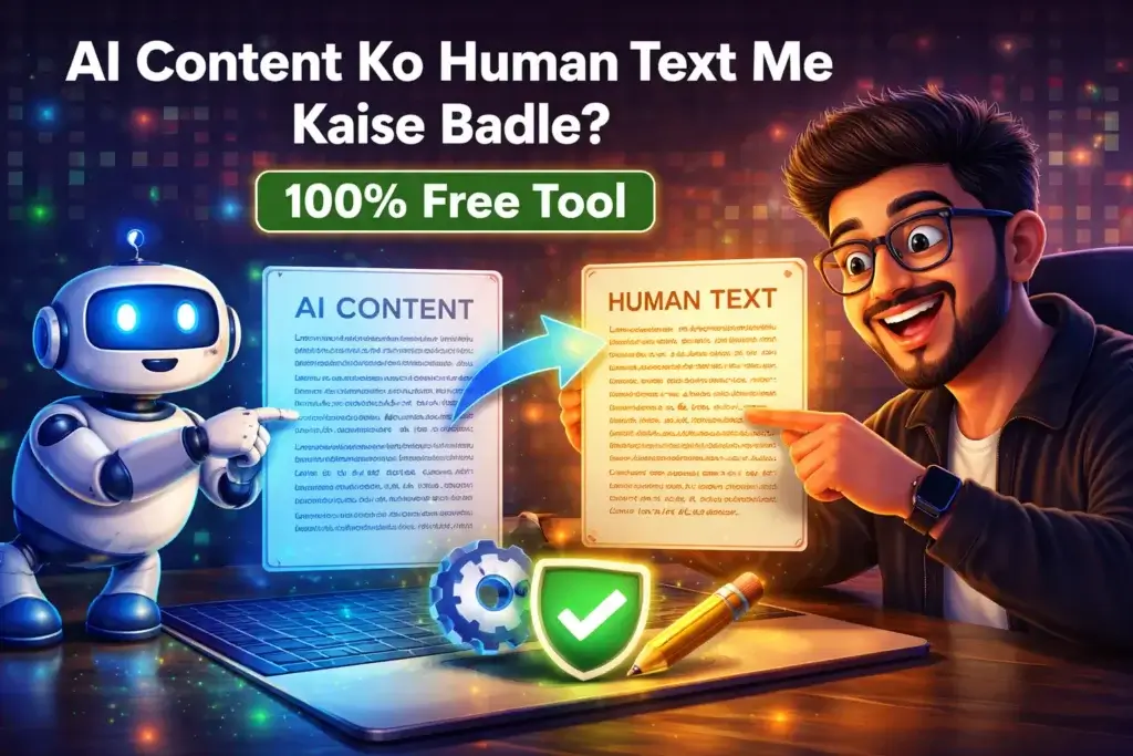 AI Content Ko Human Text Me Kaise Badle? (100% Free Tool)